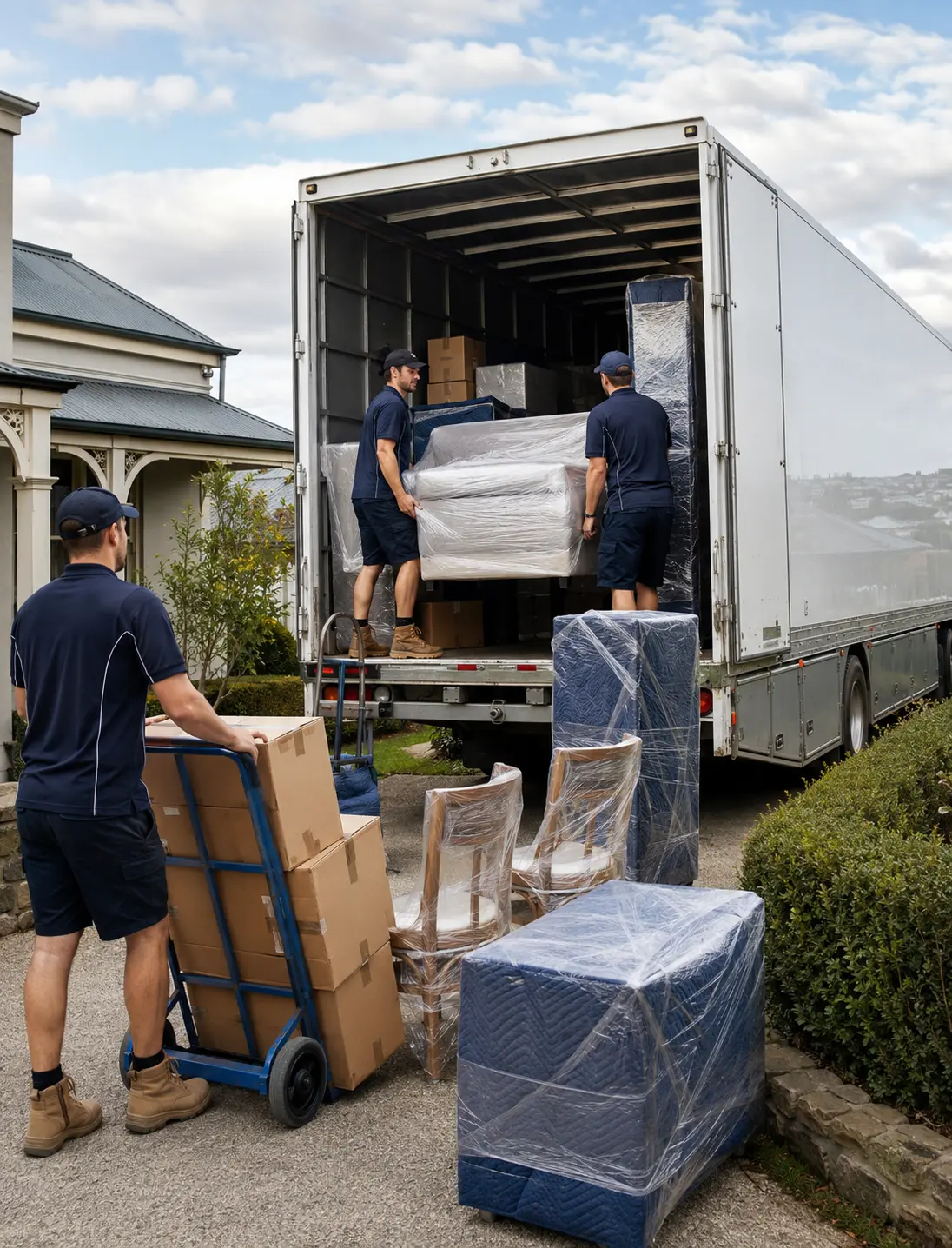 Ballarat long distance removalists loading household furniture for an interstate move