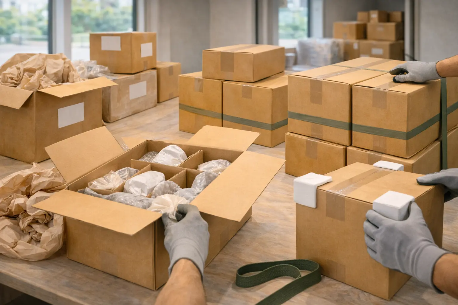 Full pre-pack versus partial pack options for pre-packing for interstate moves in Brisbane with cartons, labels and packing materials