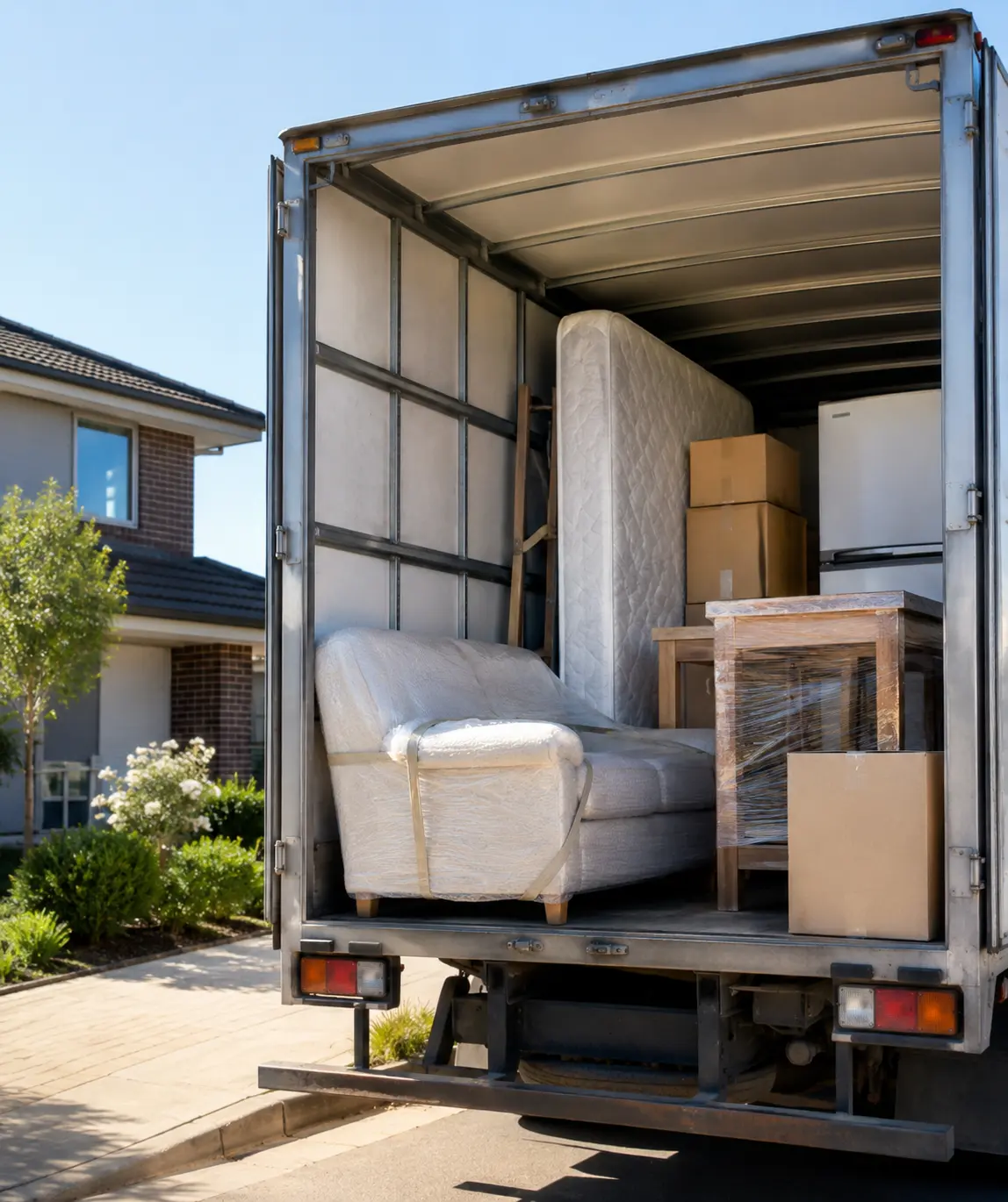Geelong small interstate moves with selected furniture, compact cartons, and partial household load ready for transport