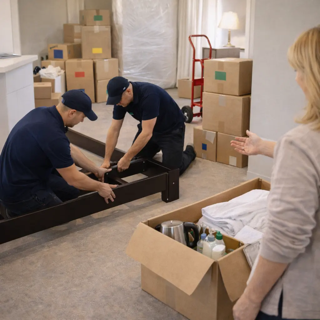 Unpacking and set-up help after an interstate move from Perth with organised boxes, furniture assembly, and stress-free packing help