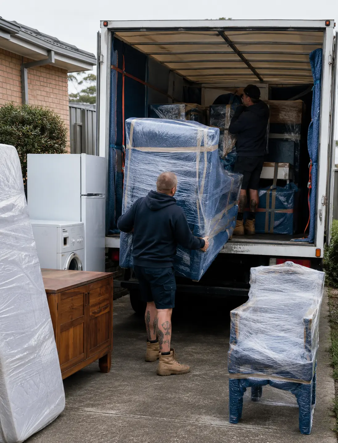 Wrapped furniture transport from Ballarat with protective coverings for interstate delivery